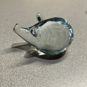 Clear Glass Small Pig Figure 3 1/2"x 2"x2" Blown Glass Collectible Paperweight